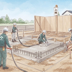 STEP 07 基礎工事・上棟のイメージ